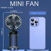 Mini Handheld Portable Hanging Neck Fan Adjustable USB Rechargeable with 5 Speed for Home Office Travel (3000mAh-Navy Blue)