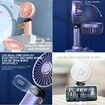 Mini Handheld Portable Hanging Neck Fan Adjustable USB Rechargeable with 5 Speed for Home Office Travel (5000mAh-Navy Blue)