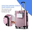 4 Piece Luggage Set Carry On Traveller Suitcases Hard Shell Rolling Trolley Checked Bag TSA Lock Front Hook Lightweight Rose Gold 