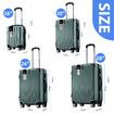 4 Piece Luggage Set Carry On Suitcase Traveller Bag Hard Shell Rolling Trolley Checked TSA Lock Front Hook Lightweight Dark Green