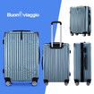 4 Piece Luggage Suitcase Set Carry On Traveller Bag Hard Shell Rolling Trolley Checked TSA Lock Front Hook Lightweight Ice Blue