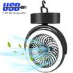 Camping Fan with LED Lights Rechargeable Battery Operated Portable Tent Fan with Retractable Hook for Camping Fishing Picnic