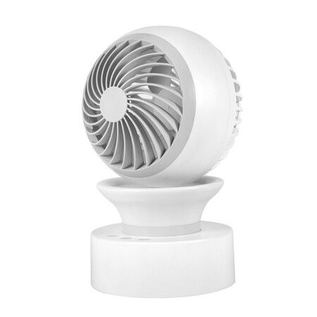 Desk Fan with Night Light Desktop Fan Rechargeable Battery Operated Table Fan for Room Bedroom Office(White)