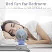 Desk Fan with Night Light Desktop Fan Rechargeable Battery Operated Table Fan for Room Bedroom Office(White)