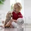 Desk Fan with Night Light Desktop Fan Rechargeable Battery Operated Table Fan for Room Bedroom Office(White)