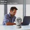 Desk Fan with Night Light Desktop Fan Rechargeable Battery Operated Table Fan for Room Bedroom Office(Black)