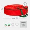 76X20cm Water Resistant Fabric Storage Dual Zippered Bag for Holiday Artificial Christmas Wreaths