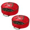 76X20cm Water Resistant Fabric Storage Dual Zippered Bag for Holiday Artificial Christmas Wreaths