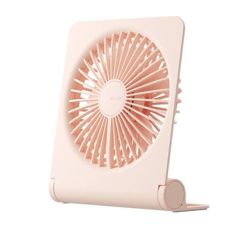 Desk Fan, Portable USB Rechargeable Fan 160° Tilt Folding with 4500mAh Battery 4 Speed Modes for Office Home Camping- Pink