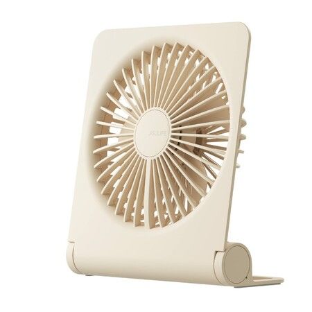 Desk Fan, Portable USB Rechargeable Fan 160° Tilt Folding with 4500mAh Battery 4 Speed Modes for Office Home Camping- Brown