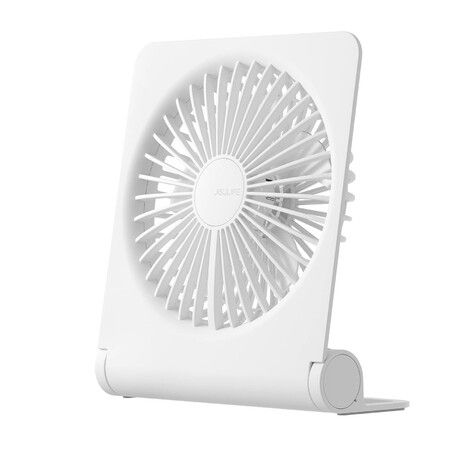 Desk Fan, Portable USB Rechargeable Fan 160° Tilt Folding with 4500mAh Battery 4 Speed Modes for Office Home Camping- White