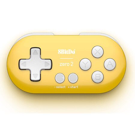 8Bitdo Zero 2 Bluetooth Key Chain Sized Mini Controller for Nintendo Switch,Windows,Android and macOS (Yellow Edition)