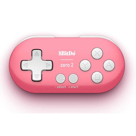 8Bitdo Zero 2 Bluetooth Key Chain Sized Mini Controller for Nintendo Switch,Windows,Android and macOS (Pink Edition)