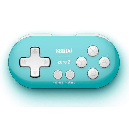 8Bitdo Zero 2 Bluetooth Key Chain Sized Mini Controller for Nintendo Switch,Windows,Android and macOS (Turquoise Edition)