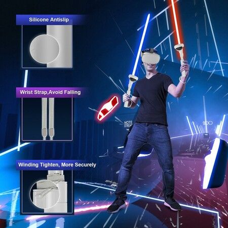 For Oculus Quest 2 VR Golf Goggles Light Cable Extended Lever Vr Glasses Lightsaber for Golf Games