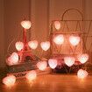 3M 20 LED Heart String Lights Valentines Day Heart Plastic Light Set Battery Operated Fairy String Lights for Valentines, Wedding, Christmas, Birthday Party Decor (Pink)
