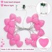 3M 20 LED Heart String Lights Valentines Day Heart Plastic Light Set Battery Operated Fairy String Lights for Valentines, Wedding, Christmas, Birthday Party Decor (Pink)