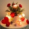 6M 40 LED Rose Lights Valentine Garland with Lights Battery Operated,  Red Rose Flower String Lights, Valentines Day Decorations