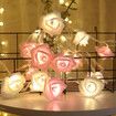 6M 40 LED Rose Lights  Valentine Garland with Lights Battery Operated, Pink and Red Rose Flower String Lights, Valentines Day Decorations