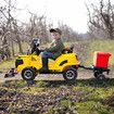 Kids Electric Car Ride on Remote Control Sweeper Toy Trailer Vehicle Tractor Off Road Riding with MP3 LED Lights