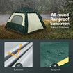 5 Man Tent Camping Beach Party Instant Pop Up Sun Shade Family Shelter Outdoor Hiking Picnic Waterproof 265x265x190cm Green