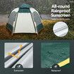 5 Person Camping Tent Instant Pop Up Beach Shelter Sun Shade Hiking Family Party Picnic Outdoor Waterproof 270x230x155cm Green White