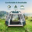 5 Person Camping Tent Instant Pop Up Beach Shelter Sun Shade Hiking Family Party Picnic Outdoor Waterproof 270x230x155cm Green White