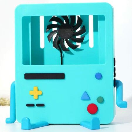 Charging Stand with Cooling Fan for Nintendo Switch Accessories Portable Dock Compatible for Nintendo Switch OLED Cute Case BMO Decor GiftBlue