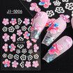 8pcs 5D Simple Flower Nail Decals Embossed Nail Art Supplies Elegant Wedding Design Adhesive Manicure