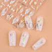 8pcs 5D Simple Flower Nail Decals Embossed Nail Art Supplies Elegant Wedding Design Adhesive Manicure