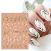 8pcs 5D Simple Flower Nail Decals Embossed Nail Art Supplies Elegant Wedding Design Adhesive Manicure