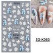 7pcs 5D Simple Flower Nail Decals Embossed Nail Art Supplies Elegant Wedding Design Adhesive Manicure