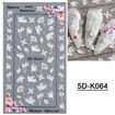 7pcs 5D Simple Flower Nail Decals Embossed Nail Art Supplies Elegant Wedding Design Adhesive Manicure