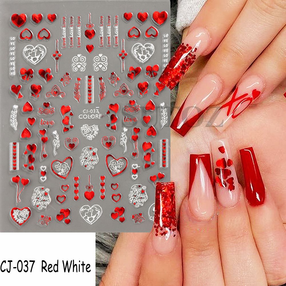 8pcs Sheets Nail Art Stickers Decals Self-Adhesive  Holiday Xmas Snowflake Nail Art Manicure