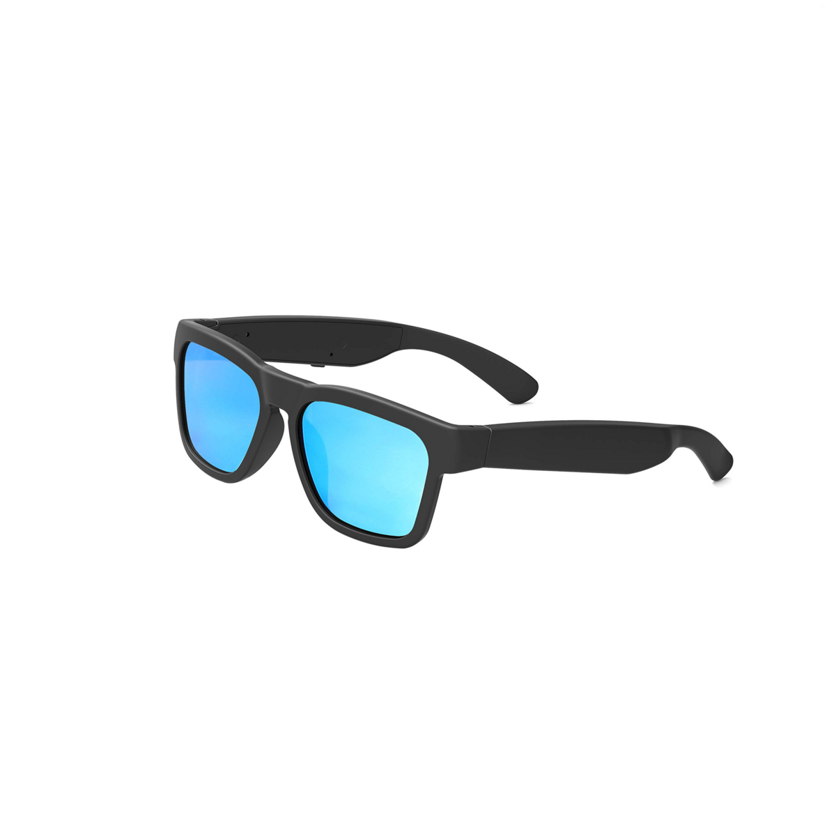 Bluetooth Sunglasses,Voice Control and Open Ear Style Smart Glasses Listen Music and Calls with Volume UP and Down,Bluetooth 5.0 Audio Glasses and IP44 Waterproof (Blue)