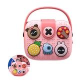 Children DIY Bag Versatile Children Tote Small Kids Messenger Bag School Bag Lunch Box Carrier with 5 Buckle Stickers Detachable