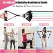 Resistance Bands with Handles for Women, 5 Level Exercise Bands Workout Bands Pink