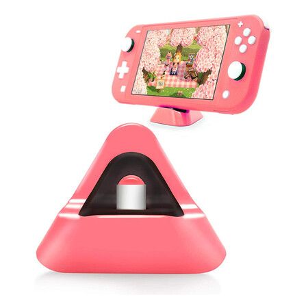Portable Charging Dock for Switch Lite and Switch,Charging Stand Station Pink