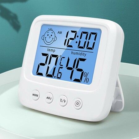 Indoor Thermometers Digital Room Hygrometer and Humidity Meter with Clock Humidity Temperature for Home Office Dorm