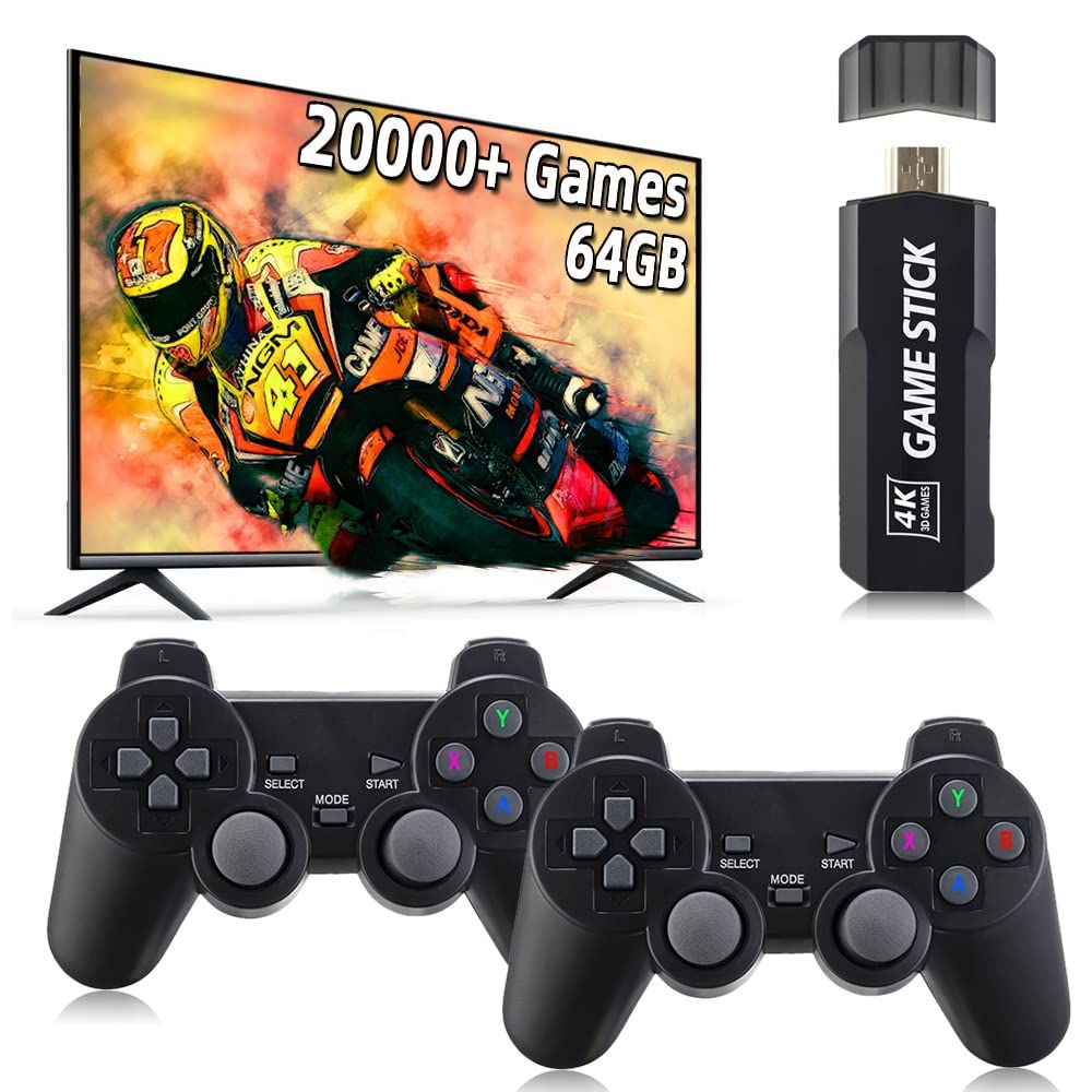 thumbnail image 2 of Retro Game Stick 4K HDMI Console With 64GB Storage & 20,000+ Classic Games - 2 Wireless Controllers, Dual-Core Cortex-A7 2 of 6