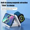 3in1 Magsafe Wireless Charger,Magnetic Foldable 3 in 1 Charging Station,Fast Wireless Charging Pad,Compatible with iPhone 14/Pro/Max/Plus/13/12 Series,AirPods iWatch