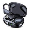 Wireless Headphones, Bluetooth 5.3 Headphones,HD Stereo Audio LED Display, IPX7 Waterproof Earbuds with Ear Hooks(Blue or Black)