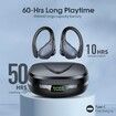 Wireless Headphones, Bluetooth 5.3 Headphones,HD Stereo Audio LED Display, IPX7 Waterproof Earbuds with Ear Hooks(Blue or Black)