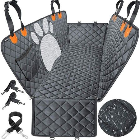 Dog Seat Covers with Mesh Visual Window Nonslip Pet Seat Cover for Back Seat Washable Dog Hammock for Cars Trucks and SUVs