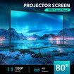 Projector Screen 4K 80-inch Tripod Stand Home Theatre Outdoor Cinema Camping Portable Backyard Movie HD 16:9
