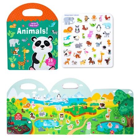 Jelly Sticker Book, Quiet Busy Book for Kids, Reusable Stickers for Toddlers ,Christmas&Brithday Gift for Kids Animals