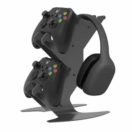 Game Controller Rack Headset Stand for Xbox Series X S PS5 PS4 NS PC/Headset Organizer for Video Game Accessories(Black)
