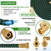 100ft Expandable Garden Hose with 10 Functions Nozzle and 3-Layers Latex Water Hose Leakproof Retractable Garden hose with Solid Fittings (Green)