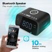 Bluetooth Alarm Clock with Speaker Wireless Charging Dual Clock Radio for Bedrooms Dimmable Led Digital Display