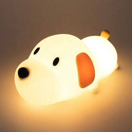 Night Light Cute Silicone Nursery Pear Lamp Squishy Night Lamp for Bedroom Kawaii Bedside Lamp for Kids Room (Puppy)